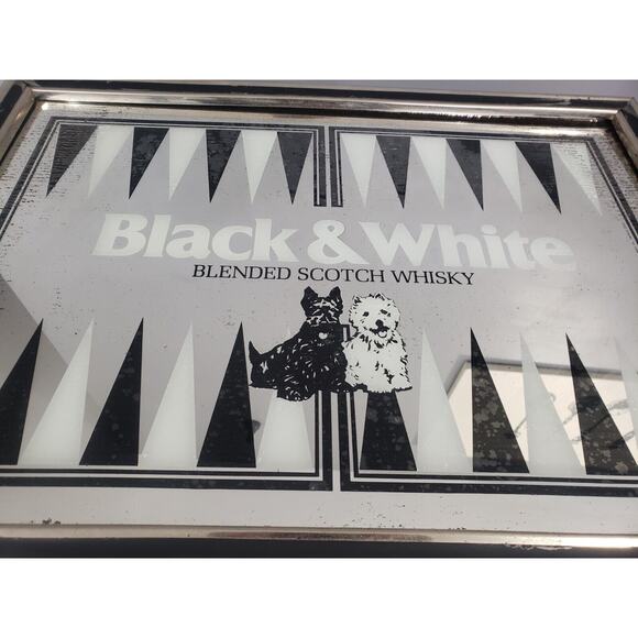 Vintage 1980 Brytone Black & White Scotch Whisky Advertising Mirror Sign Large - Picture 6 of 9